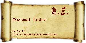 Muzsmel Endre névjegykártya
